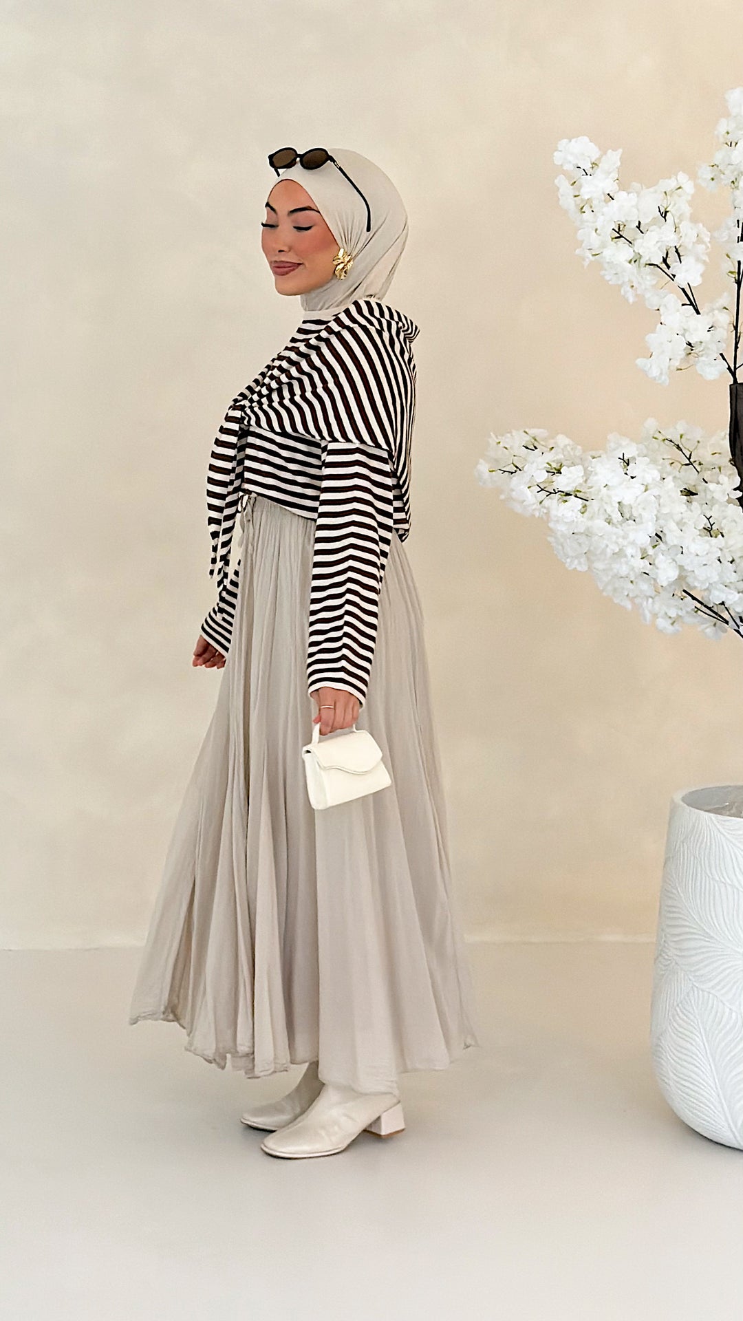 Ari Striped Oberteil mit Styling-Tuch