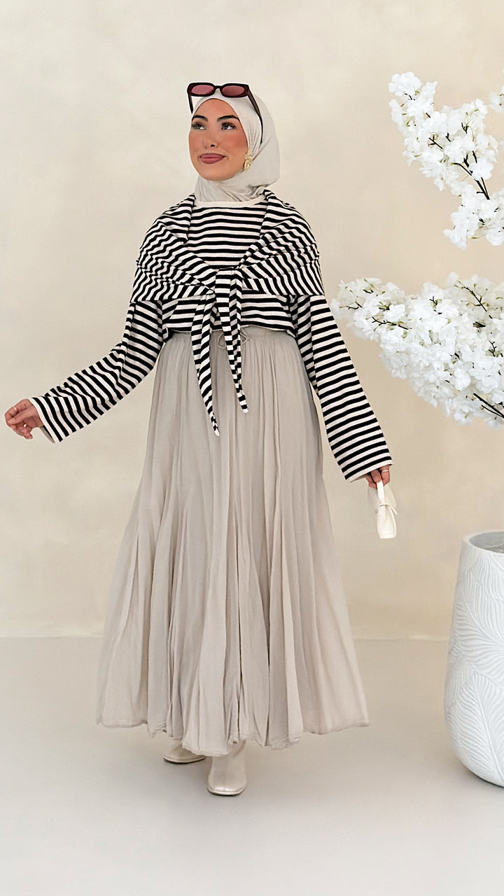Ari Striped Oberteil mit Styling-Tuch