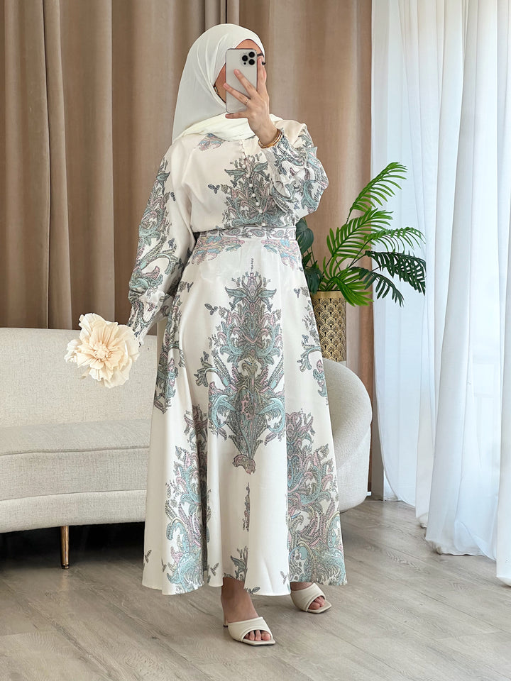 Tokio Set mit Muster in Creme