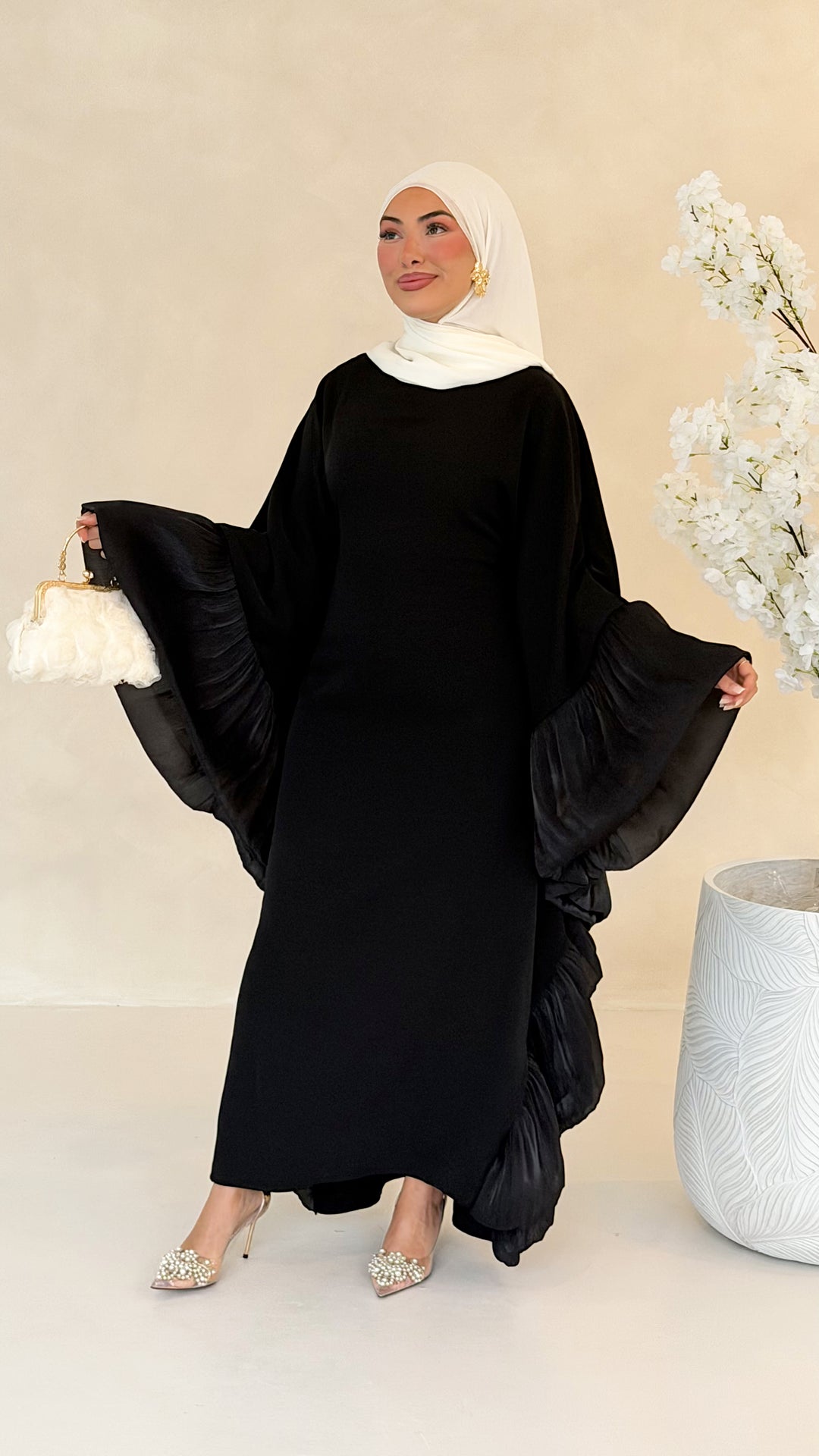 Butterfly Satin Abaya