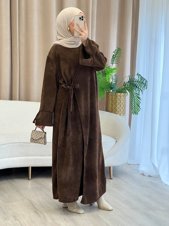 Rania Cord Abaya in Braun