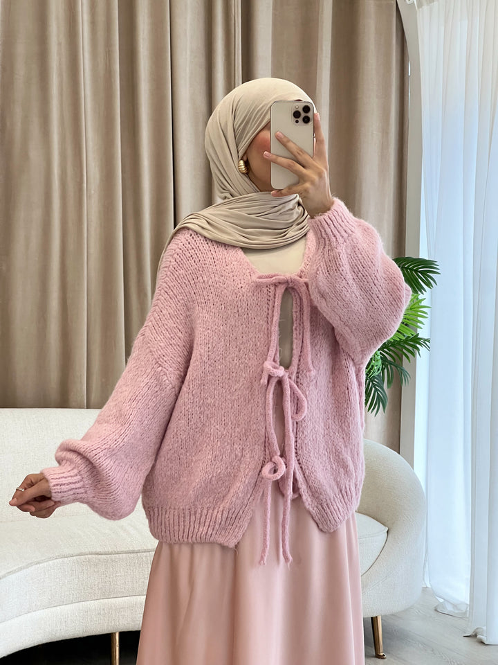Almila Cardigan mit Schleifen in Barbie