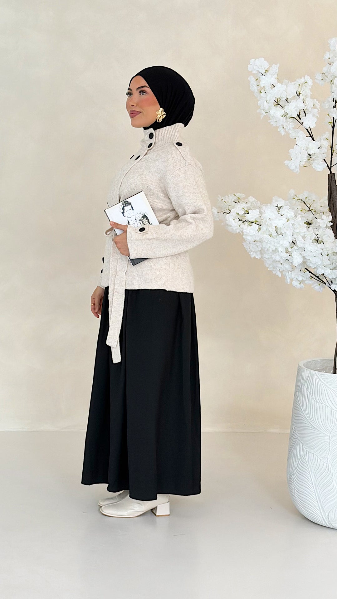 Noelle Strickjacke mit Bindegürtel