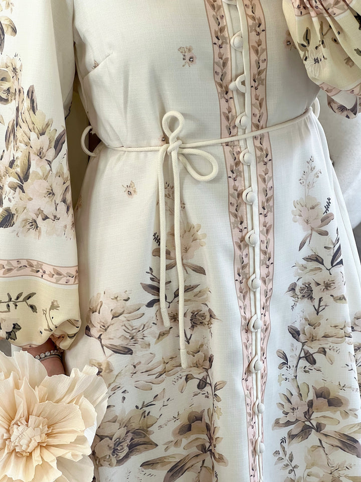 Kyoto Kleid Muster in Beige
