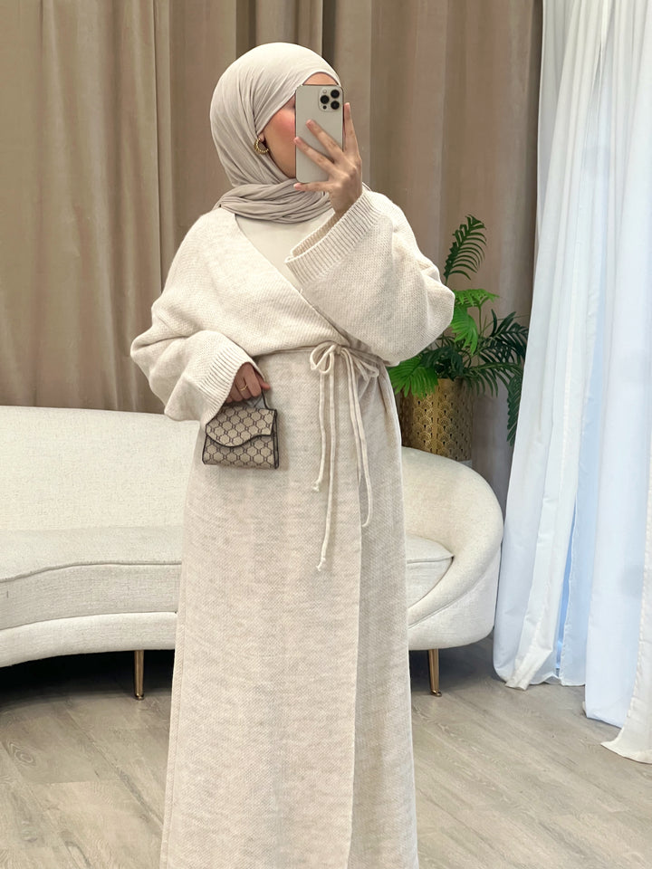 Meri Wickelkleid in Beige