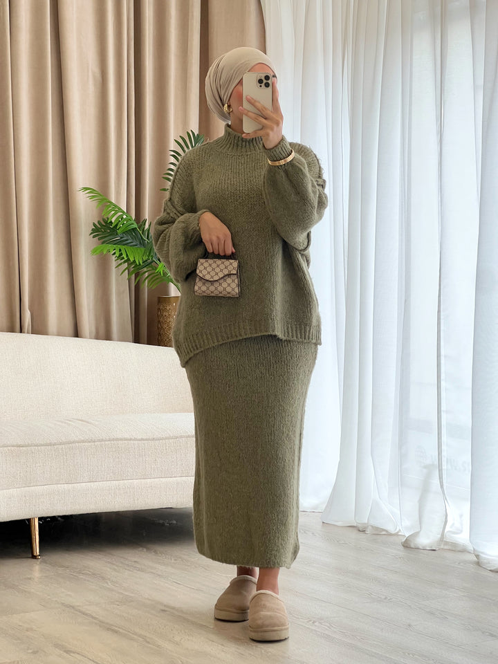 Nala Woll-Set in Olive