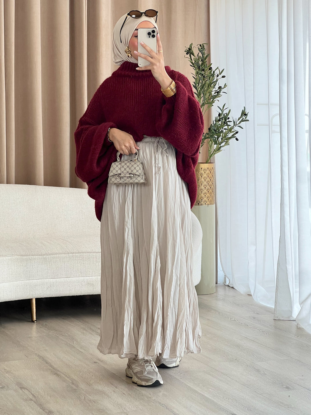 Vivi Oversized Pullover in Bordeaux
