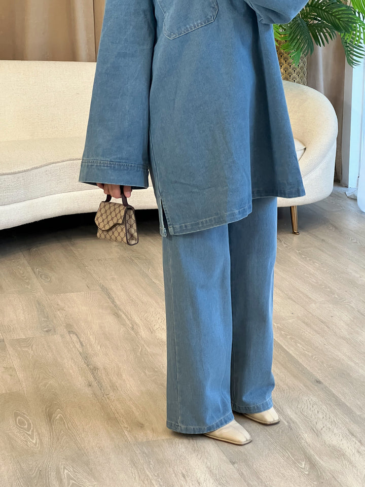Lale Jeans Set in Blau