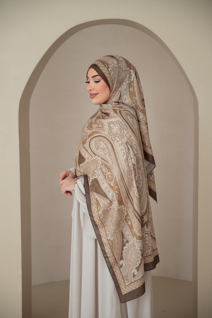 Soft Bohéme Hijab in Hazel Sand
