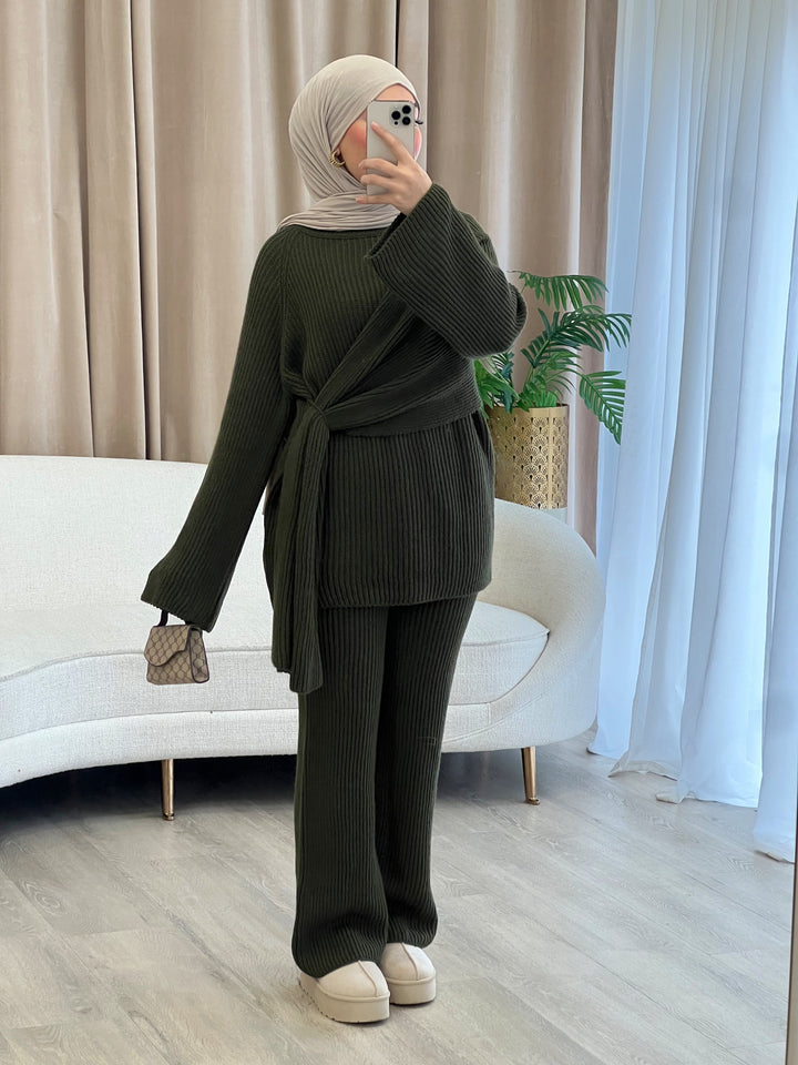 Bell Strickset in Khaki