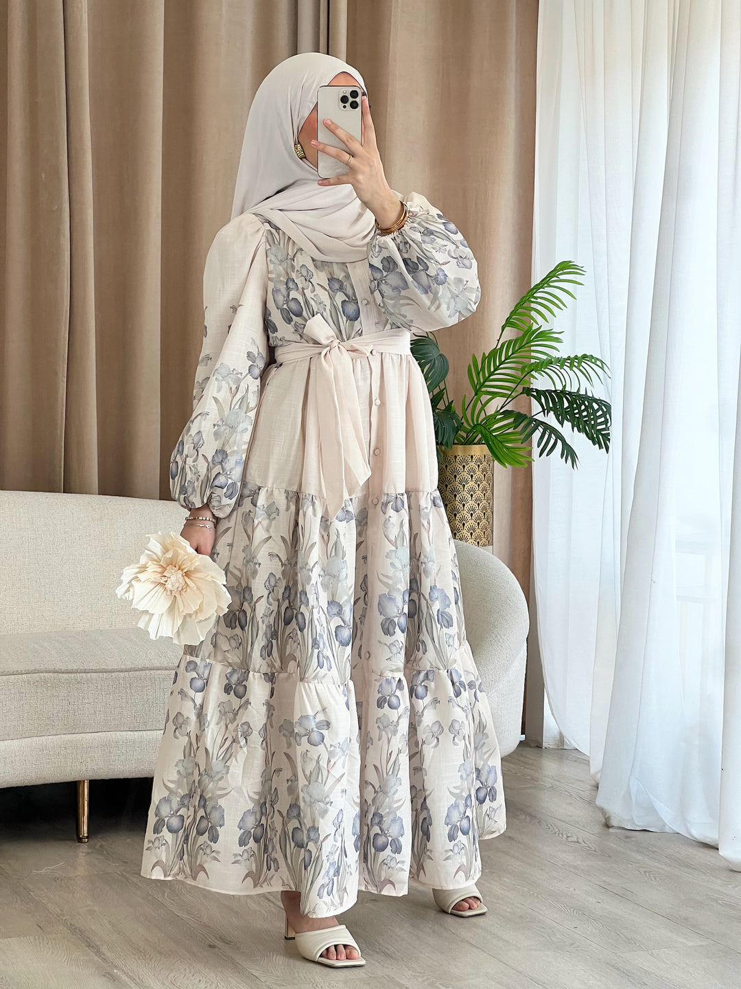 Alara Kleid mit Muster in Blau