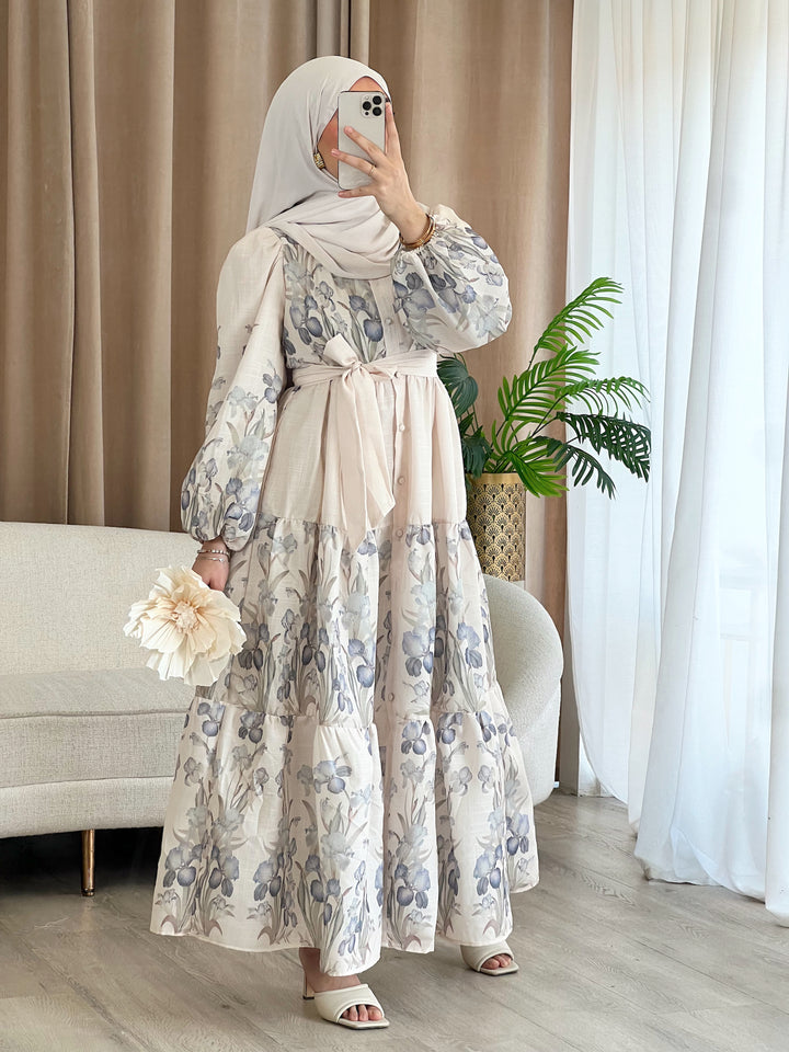 Alara Kleid mit Muster in Blau