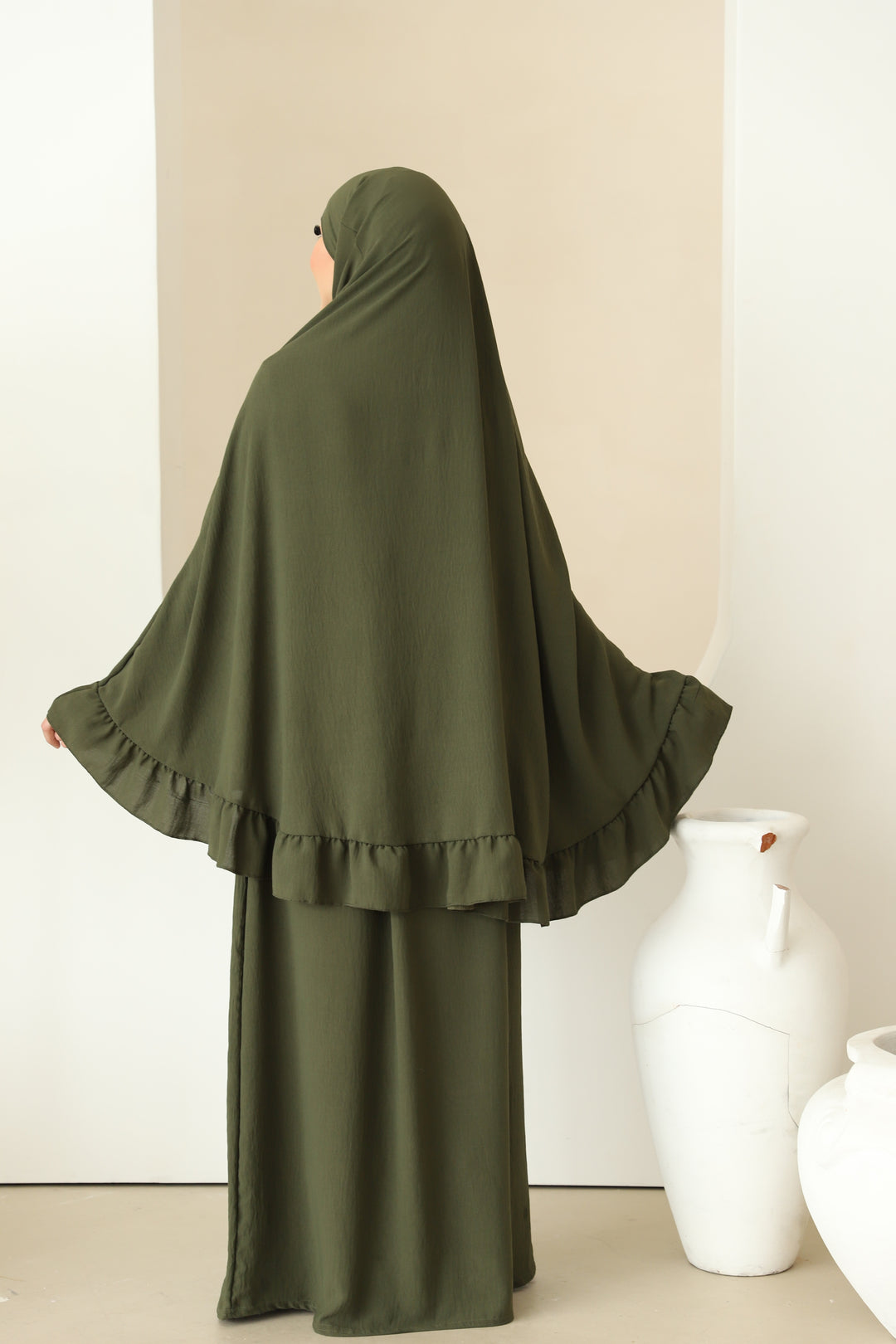 Amela Abaya Set in Khaki