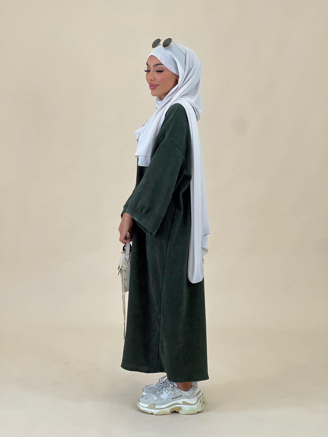 Farah Cord Abaya in Khaki
