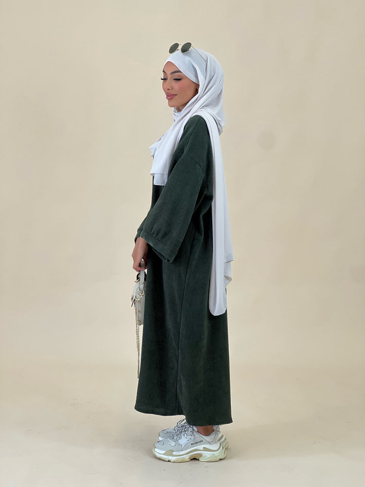 Farah Cord Abaya in Khaki