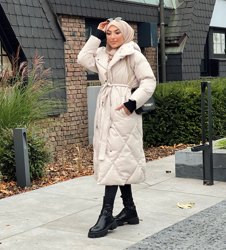 Stormi Parka mit Gürtel in Beige