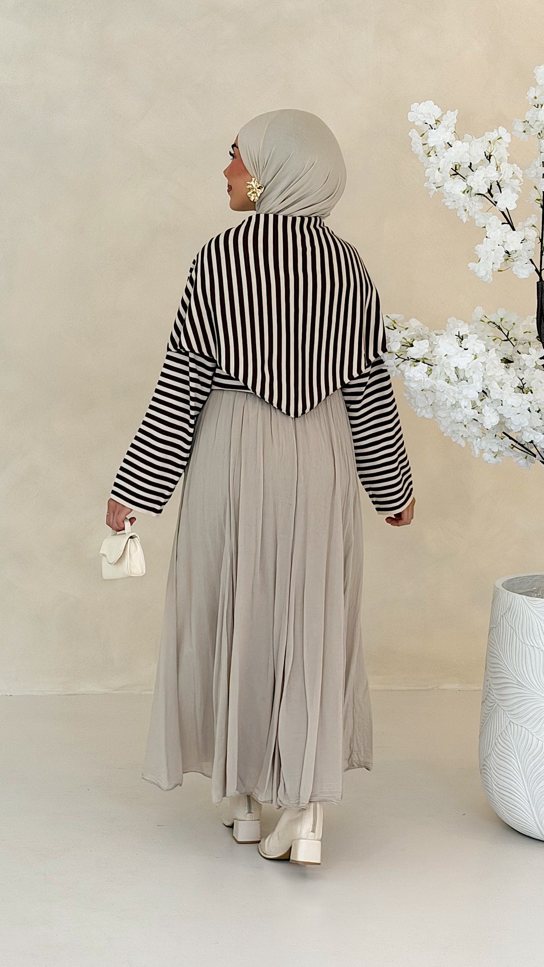 Ari Striped Oberteil mit Styling-Tuch