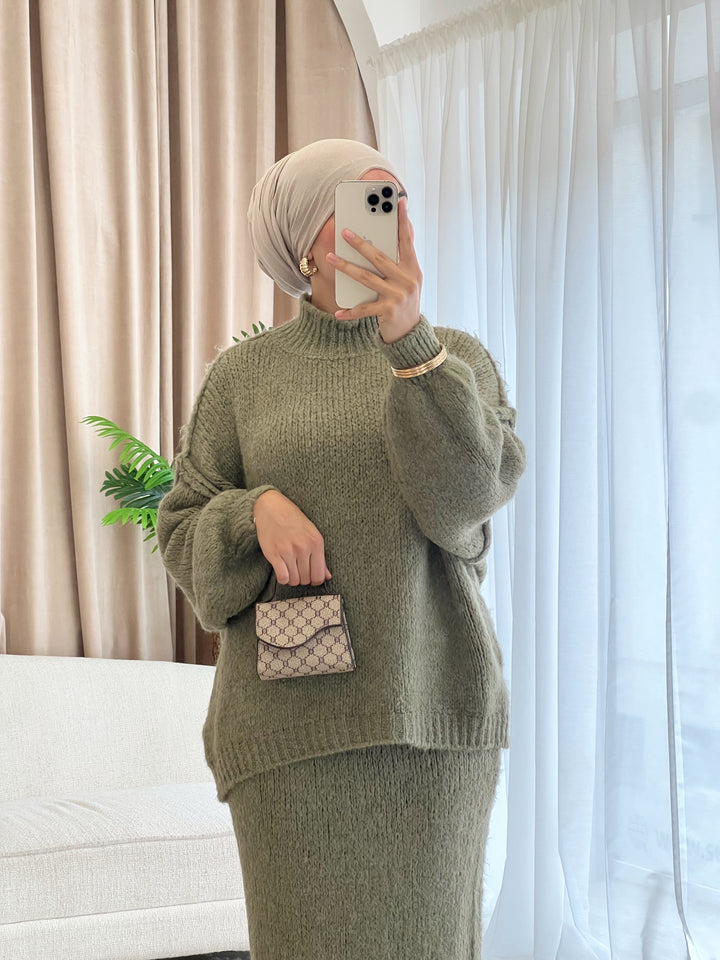 Nala Woll-Set in Olive