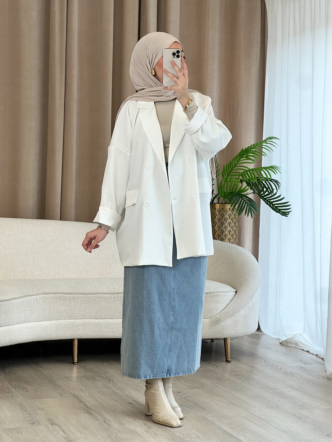 Sena Oversized Blazer in Weiß