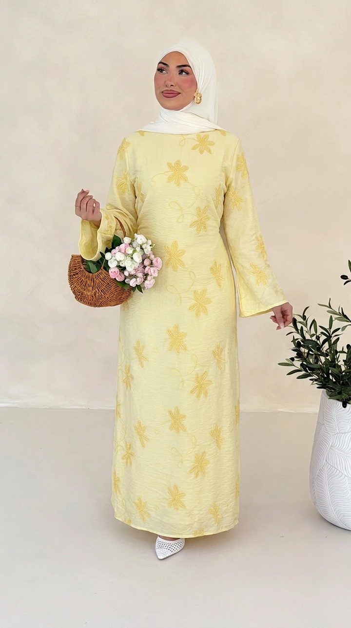 Flower gesticktes Kleid
