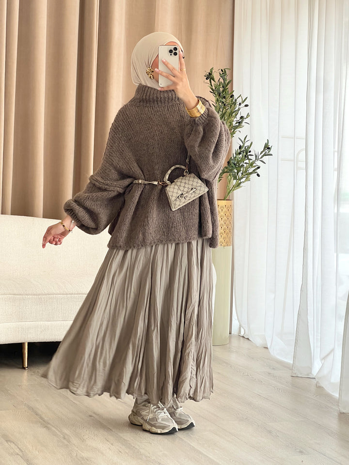 Vivi Oversized Pullover in Mocha