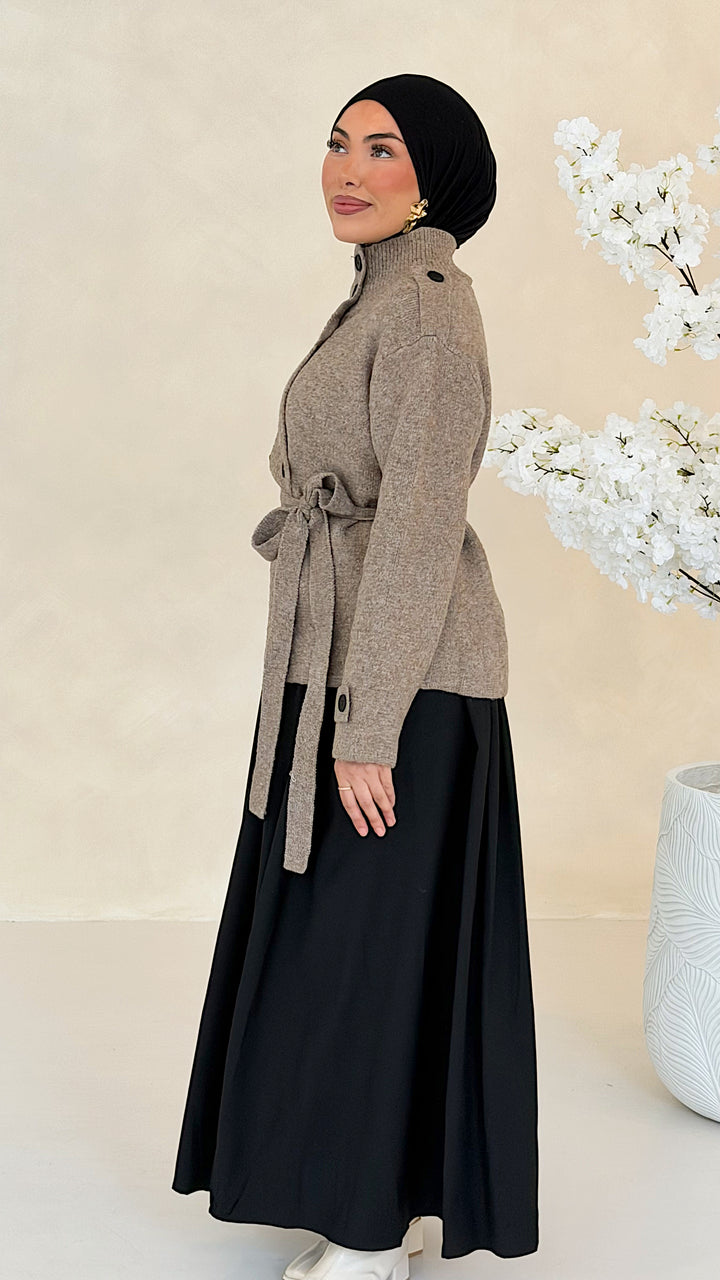 Noelle Strickjacke mit Bindegürtel