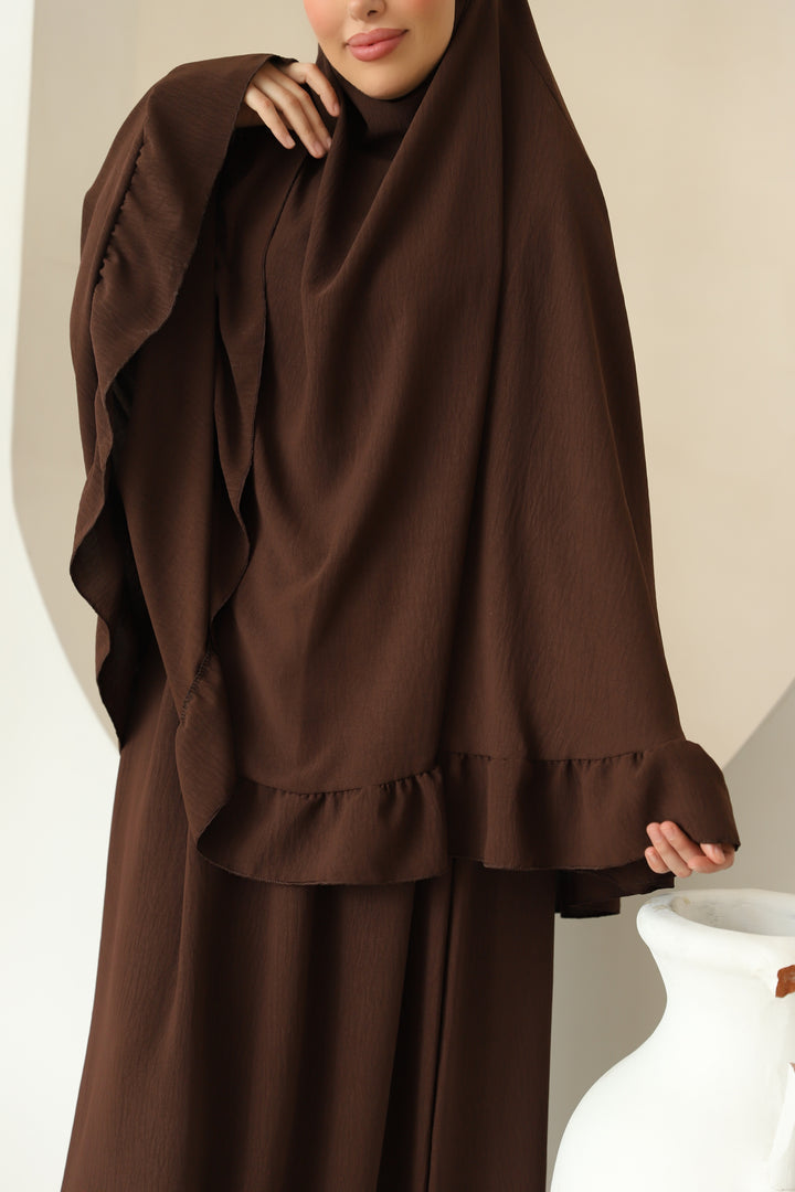 Amela Abaya Set in Braun