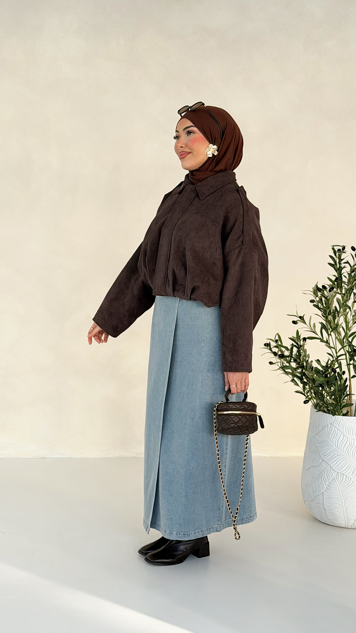 Azura Bomberjacke in Wildlederoptik