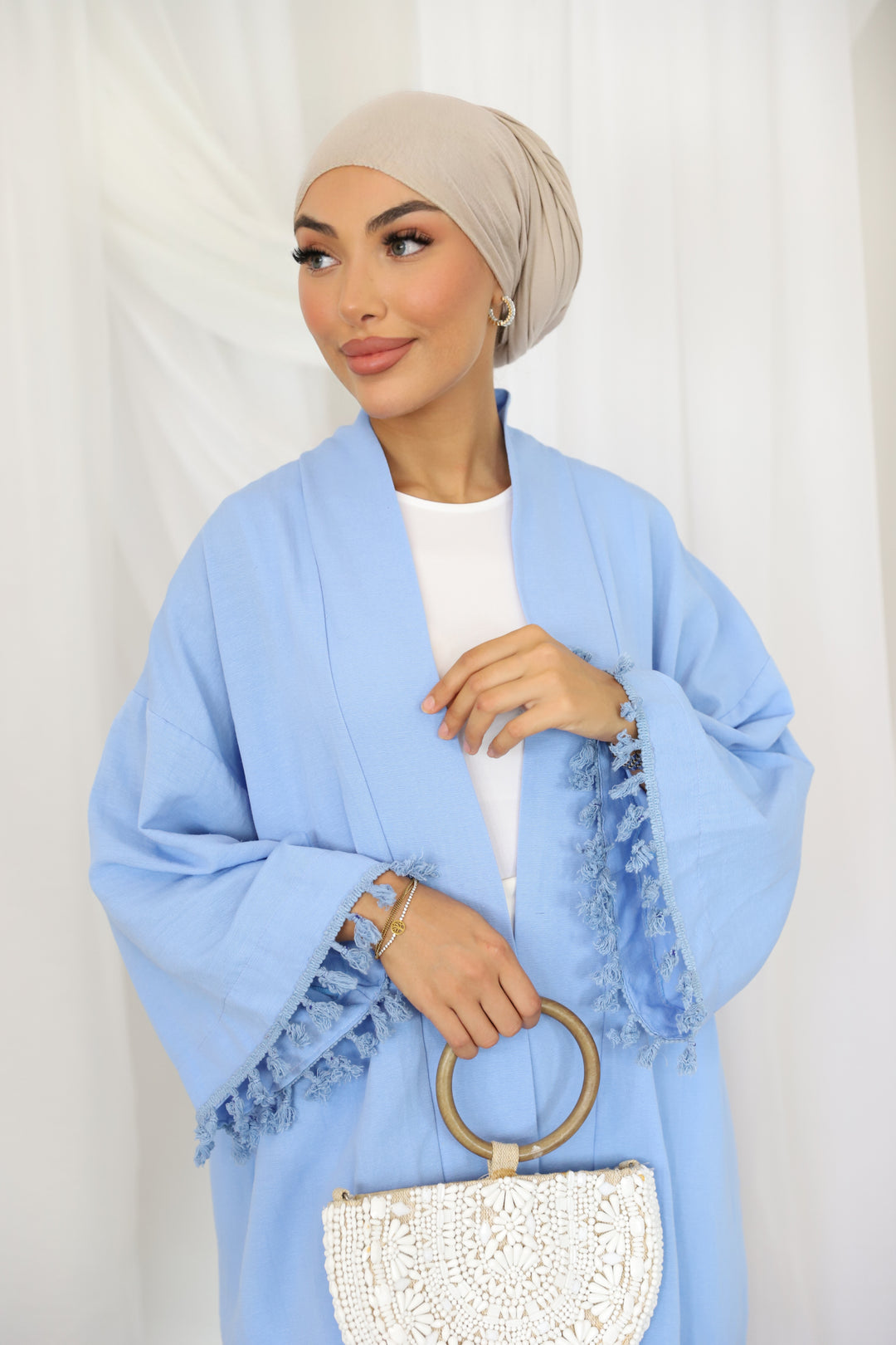 Molly PomPom Kimono in Blau