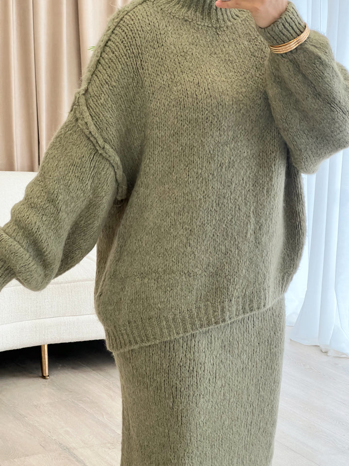 Nala Woll-Set in Olive