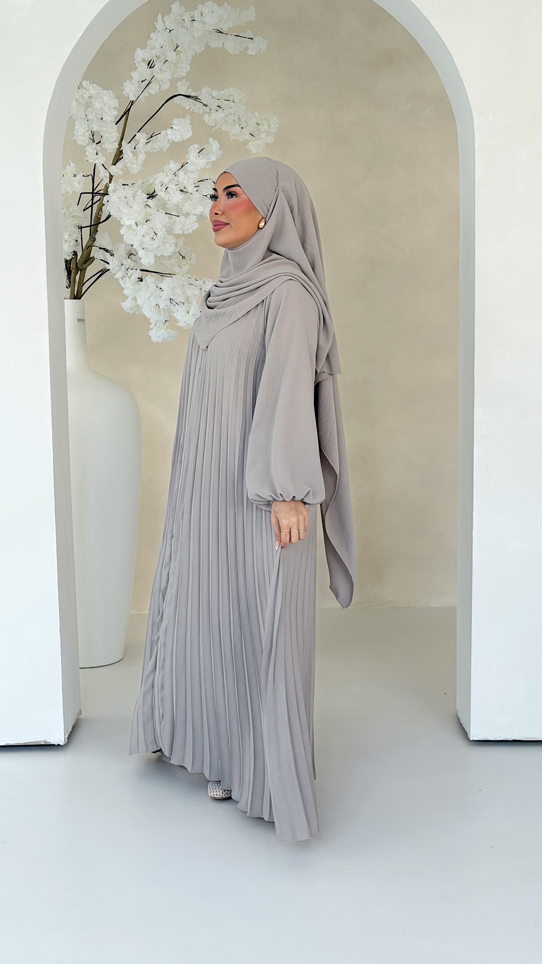 Layali Plissee Abaya 2-Teiler