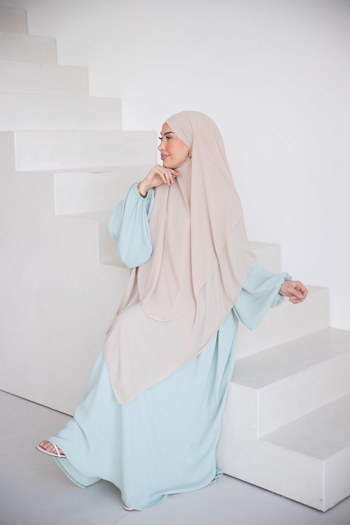 Floral Noor Khimar 3-Lagig in Beige
