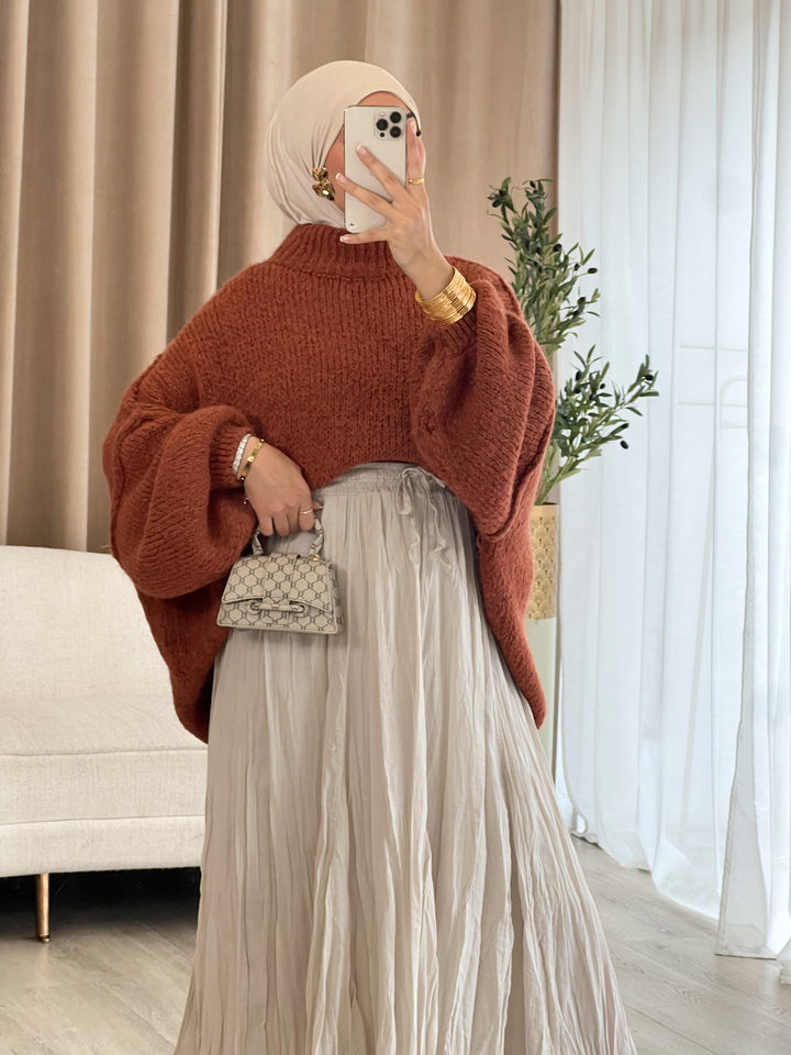 Vivi Oversized Pullover in Rostrot