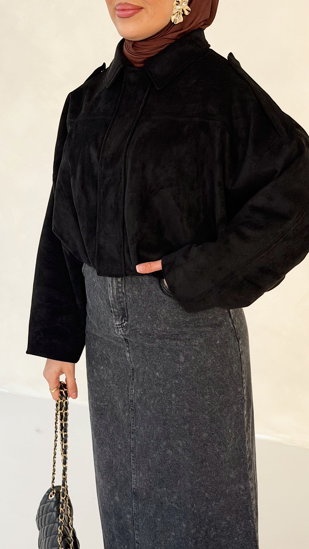 Azura Bomberjacke in Wildlederoptik