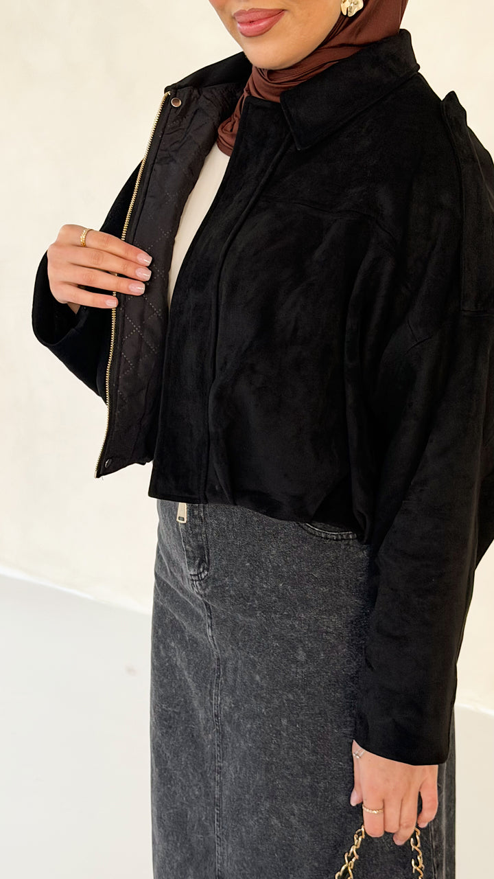 Azura Bomberjacke in Wildlederoptik