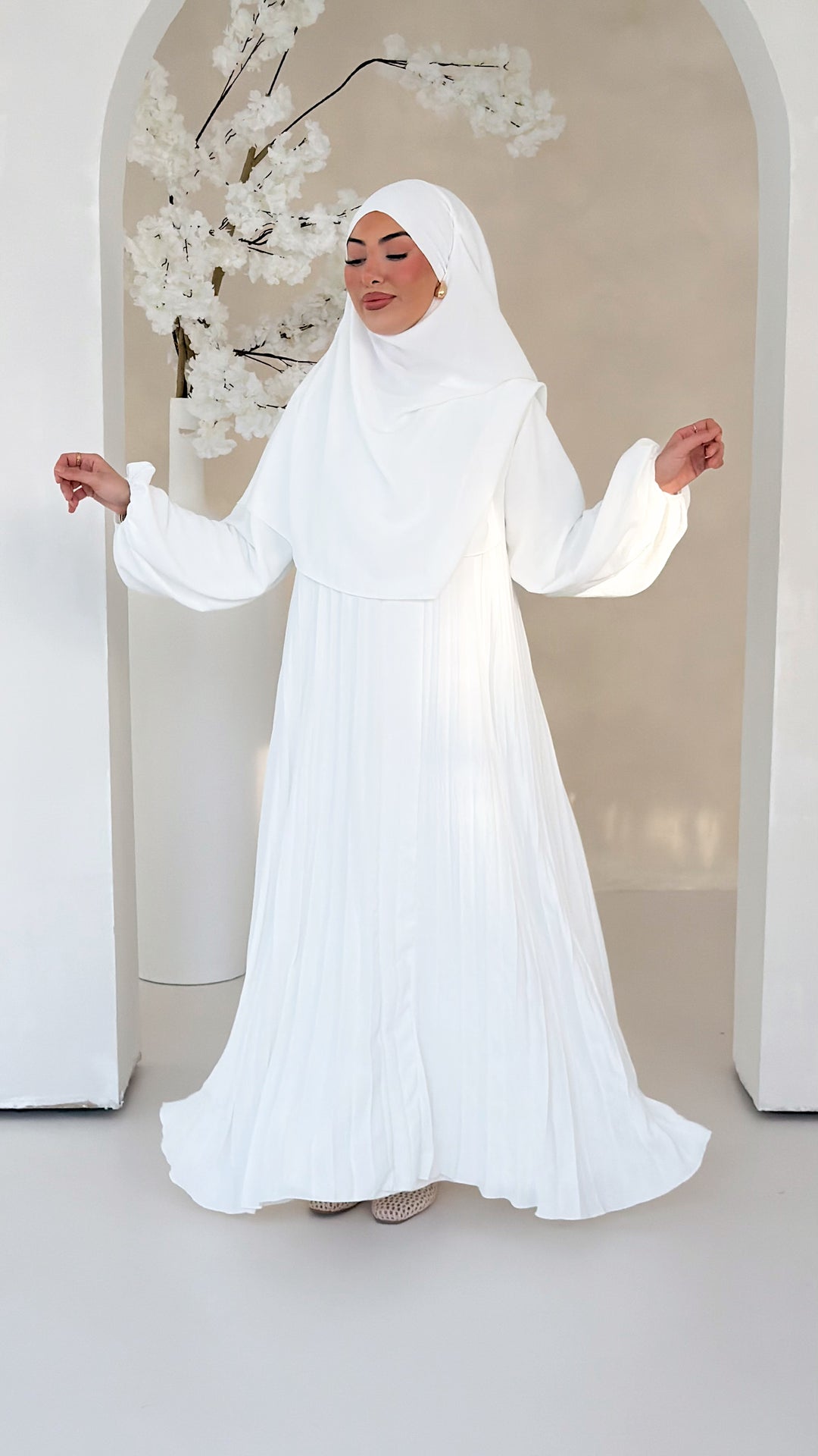 Layali Plissee Abaya 2-Teiler