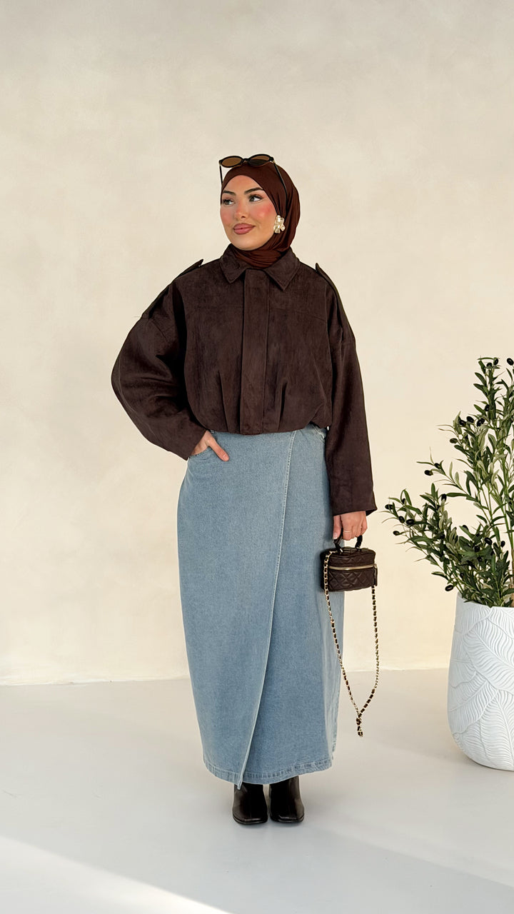 Azura Bomberjacke in Wildlederoptik