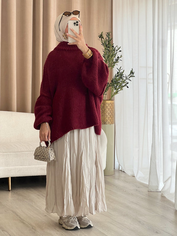 Vivi Oversized Pullover in Bordeaux