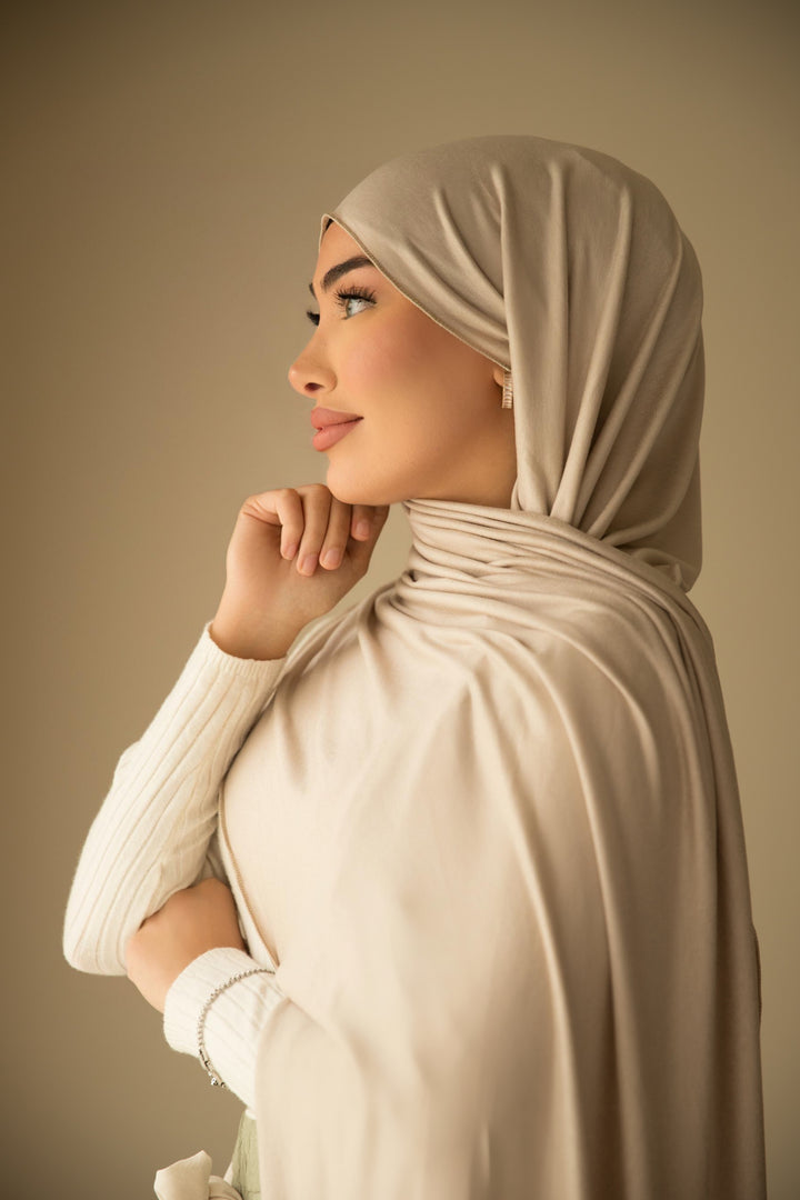 Jersey Hijab in Ivory