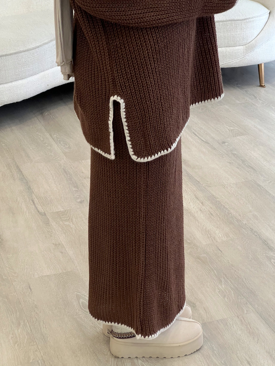 Pearl Strickset in Brown