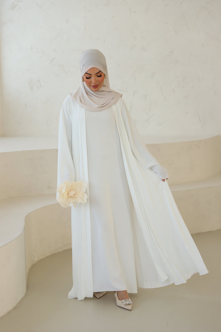 Blossom Abaya Set in Weiß