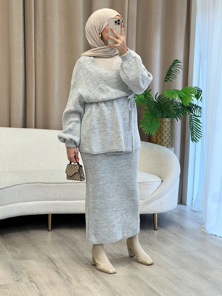Hira Wickel-Set in Grau