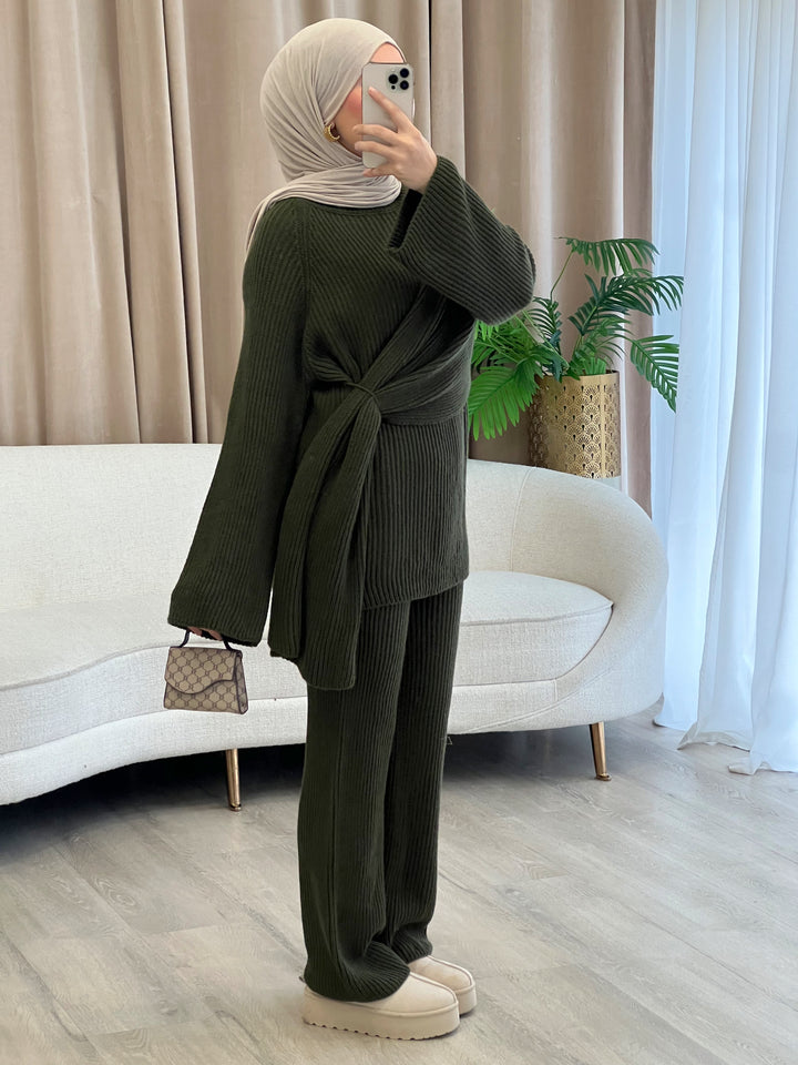 Bell Strickset in Khaki