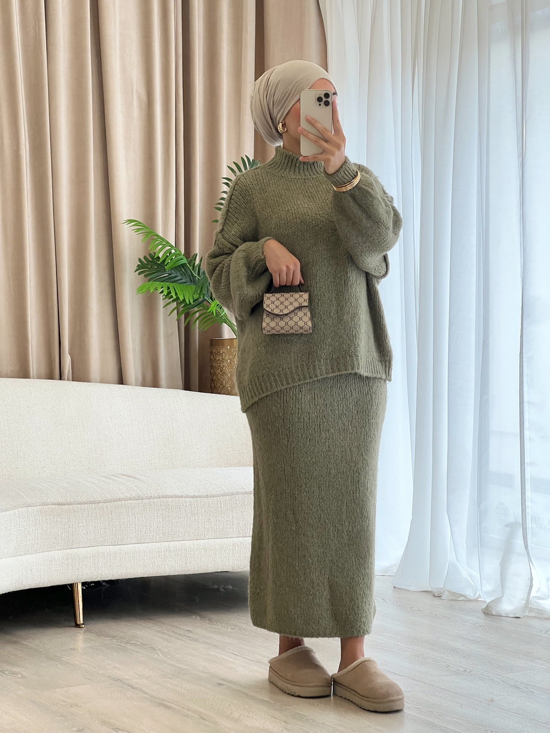Nala Woll-Set in Olive