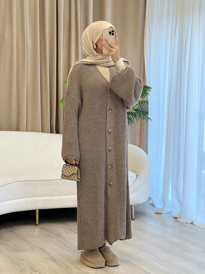 Amelié Strick-Cardigan in Mocha