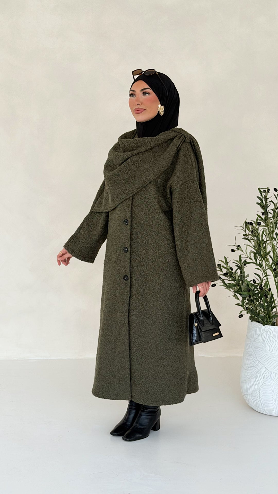 Bell Teddy Long Mantel mit integriertem Schal