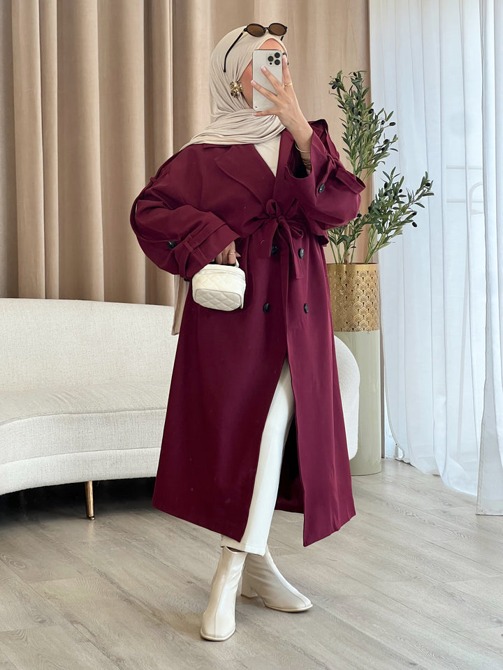 Ella Trenchcoat in Bordeaux