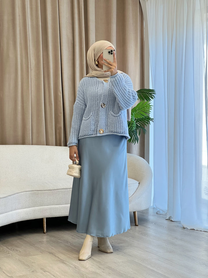 Pure Cardigan mit goldenen Knöpfen in Blue