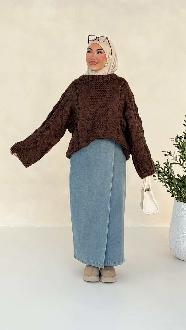 Sade Pullover mit Zopfmuster