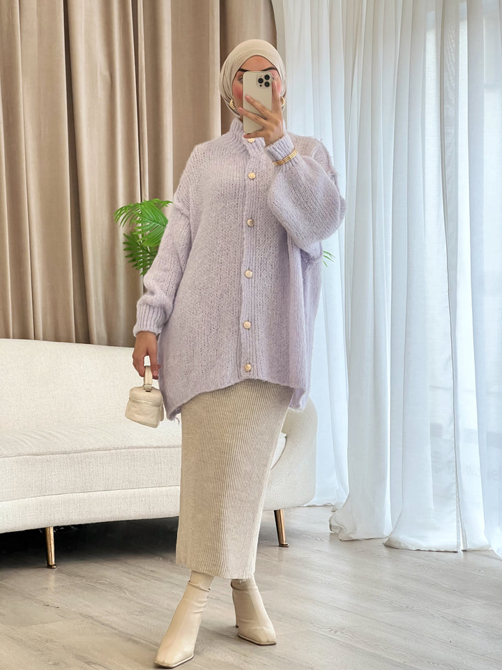 Lilly Oversized Cardigan in Lavendel